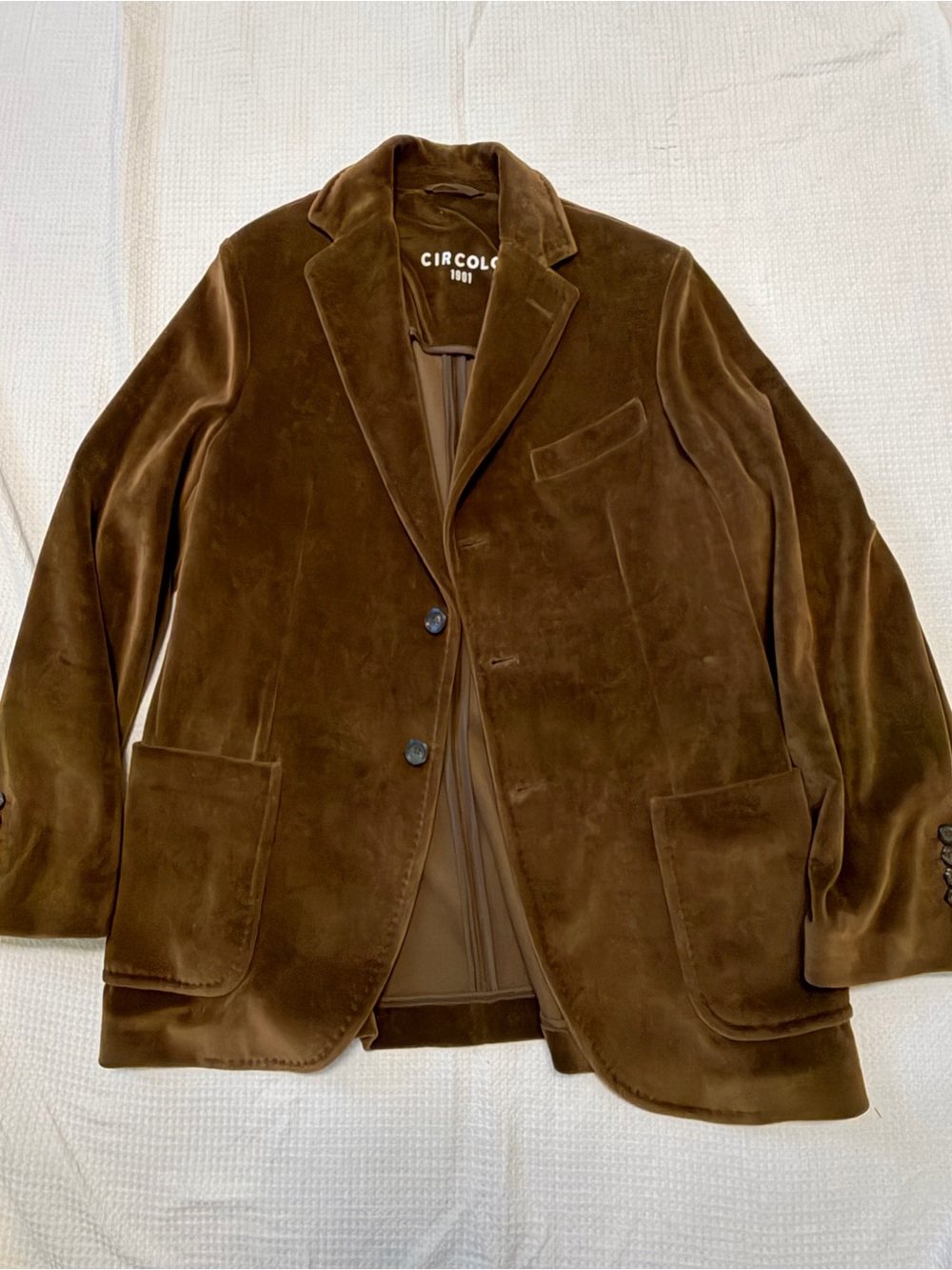 Circolo 1901 made in Italy Men's Brown Velvet Blazer Jacket